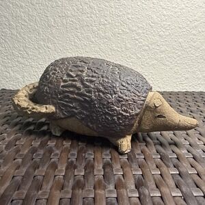 Vintage Armadillo Figurine Statue Home Decor Collectible Signed